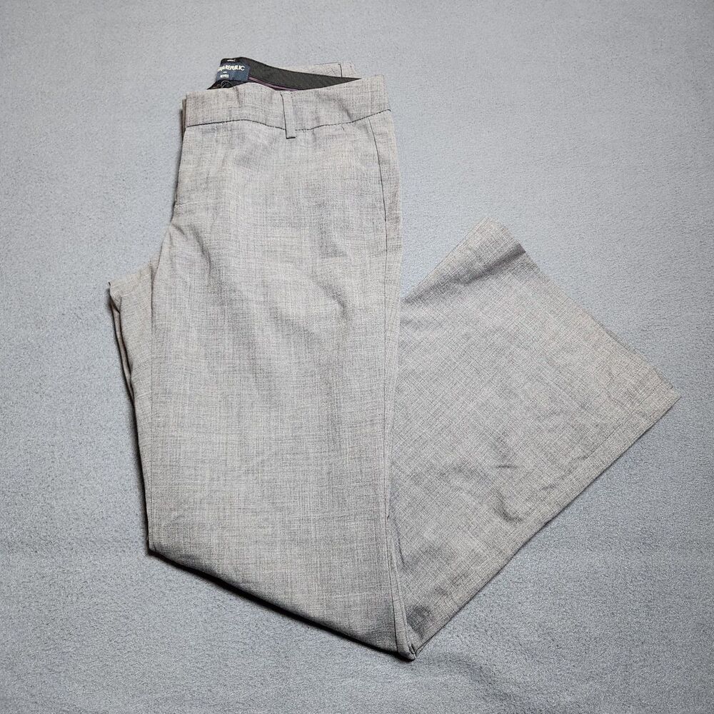 Banana Republic Dress Pants Women 6P Gray Low Rise Wool Blend Bootcut Lined
